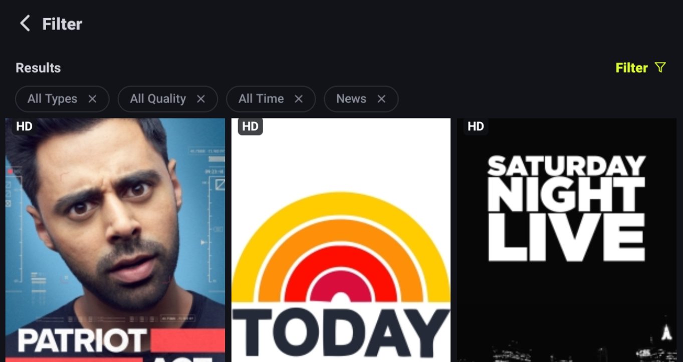 Live Sports, News, and Entertainment Channels on onstream