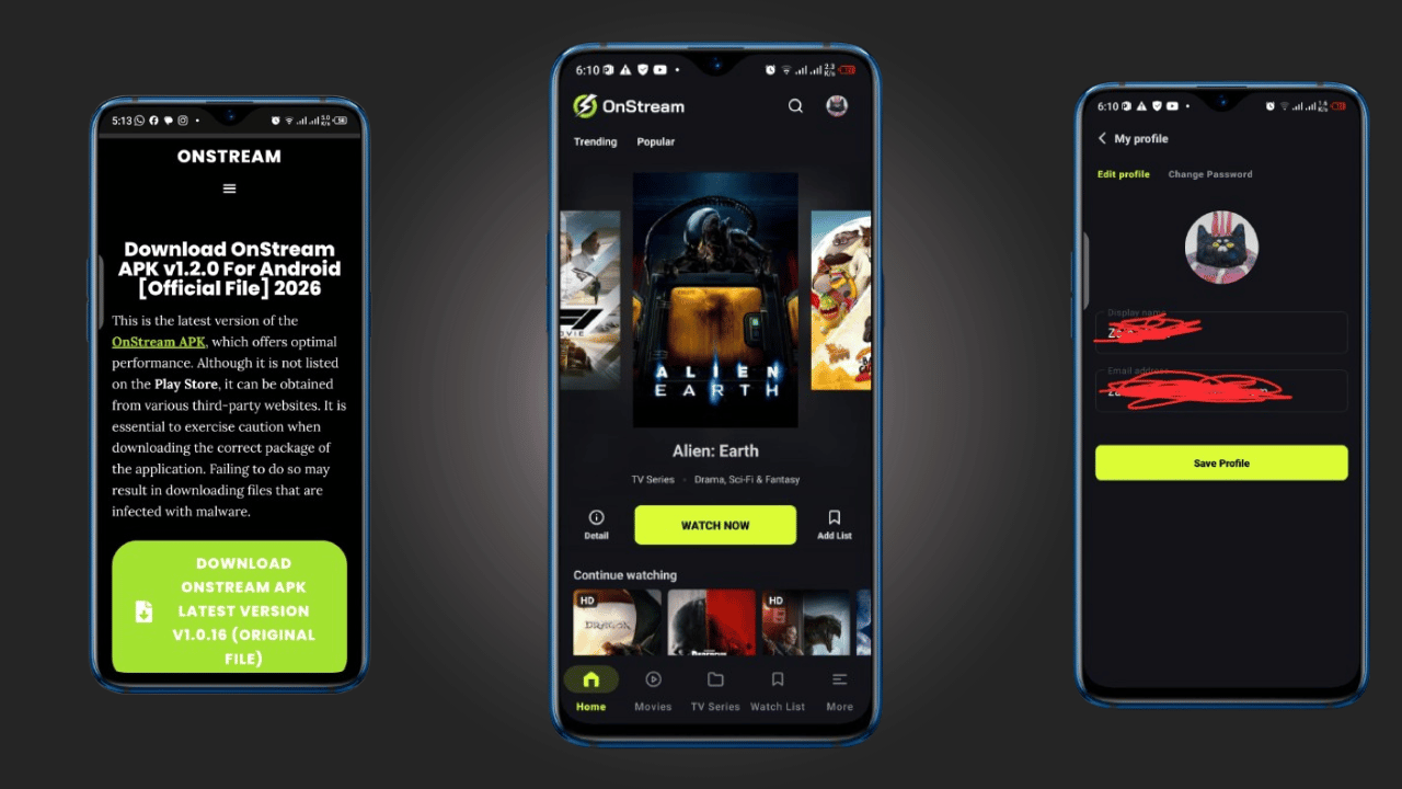 on stream for android mobile